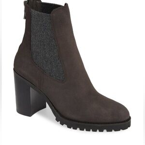 Chinese Laundry Women's Brown with Gray Jersey Ankle Boots size 9.5 EUC